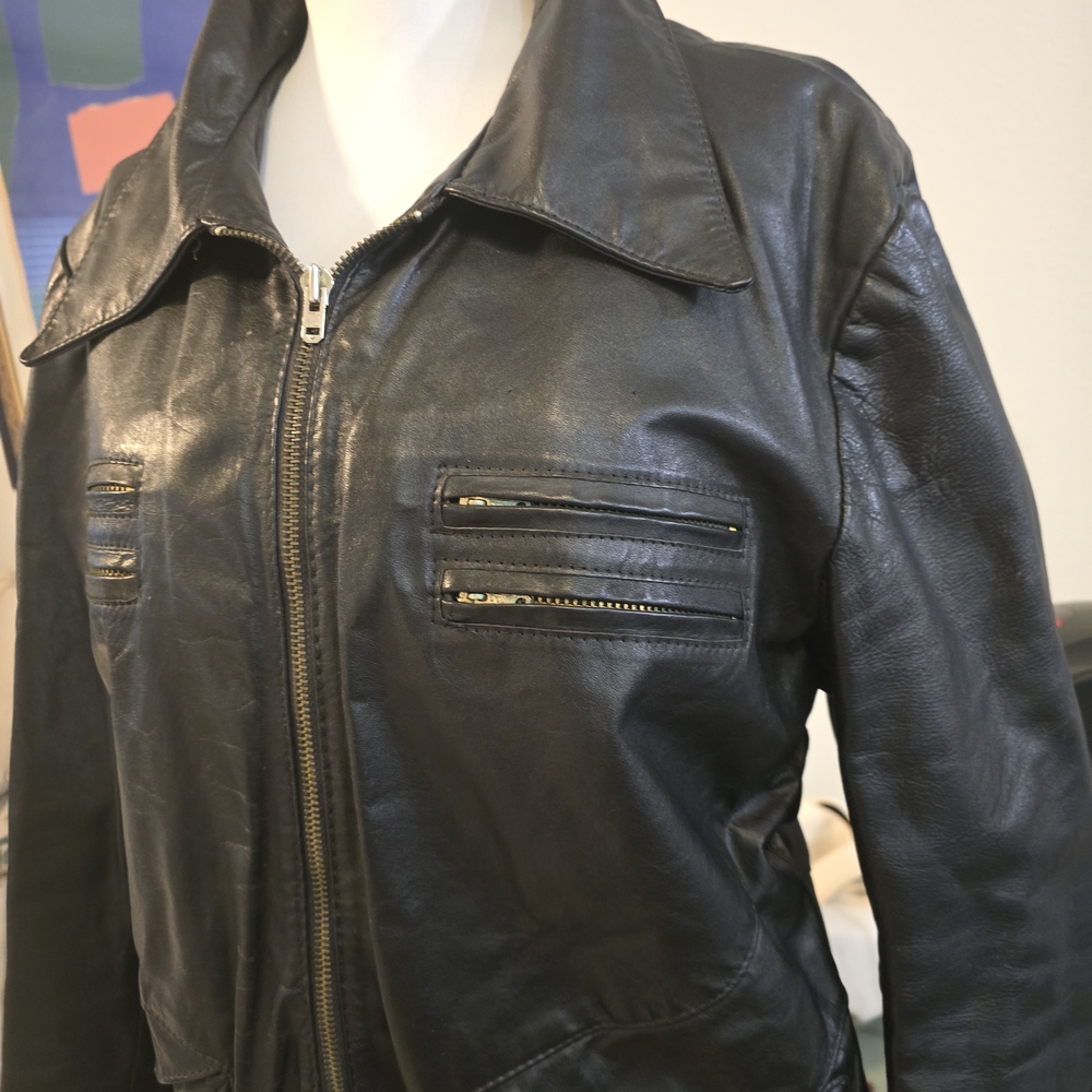 Men's Black  Faux Leather Jacket
